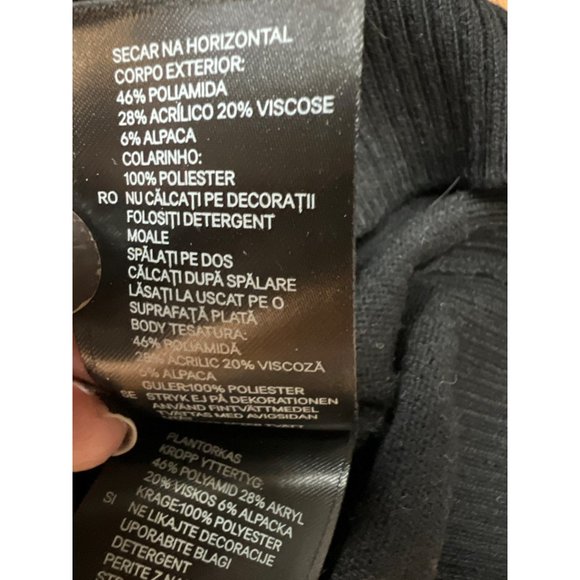 H&M Black Top Sweater Sequined Sparkling Peter Pan Collar Blouse - Picture 8 of 8